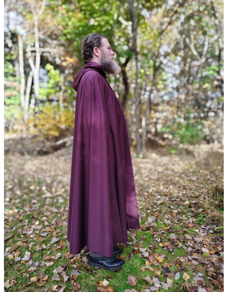 Cloakmakers.com 5870-Washable Rich Garnet Fleece Cloak w/ Rain Resistant Nylon Exterior