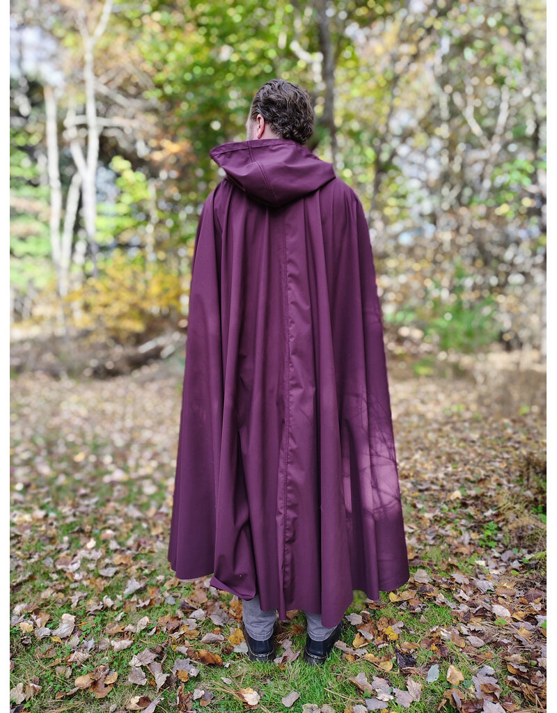 Cloakmakers.com 5870-Washable Rich Garnet Fleece Cloak w/ Rain Resistant Nylon Exterior