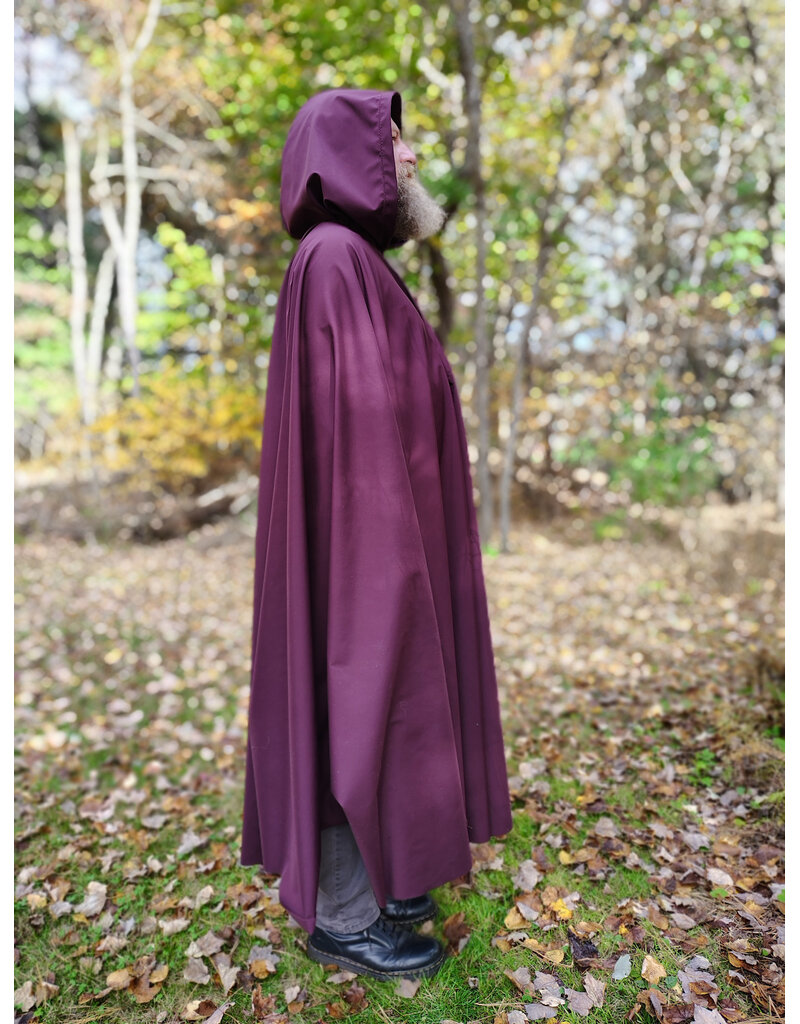 Cloakmakers.com 5870-Washable Rich Garnet Fleece Cloak w/ Rain Resistant Nylon Exterior