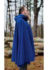 Cloakmakers.com 5875-Washable Blue Wool Blend Cloak w/ Black Velvet Hood Lining & Gothic Rose Clasp