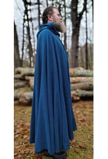 Cloakmakers.com 5876-Washable Blue Teal Wool Blend Cloak w/ Black Velvet Hood Lining