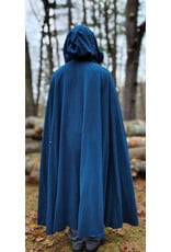 Cloakmakers.com 5876-Washable Blue Teal Wool Blend Cloak w/ Black Velvet Hood Lining