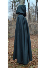 Cloakmakers.com 5878-Dark Green Wool Blend Cloak w/ Oak Leaf Clasp & Gold Velvet Hood Lining