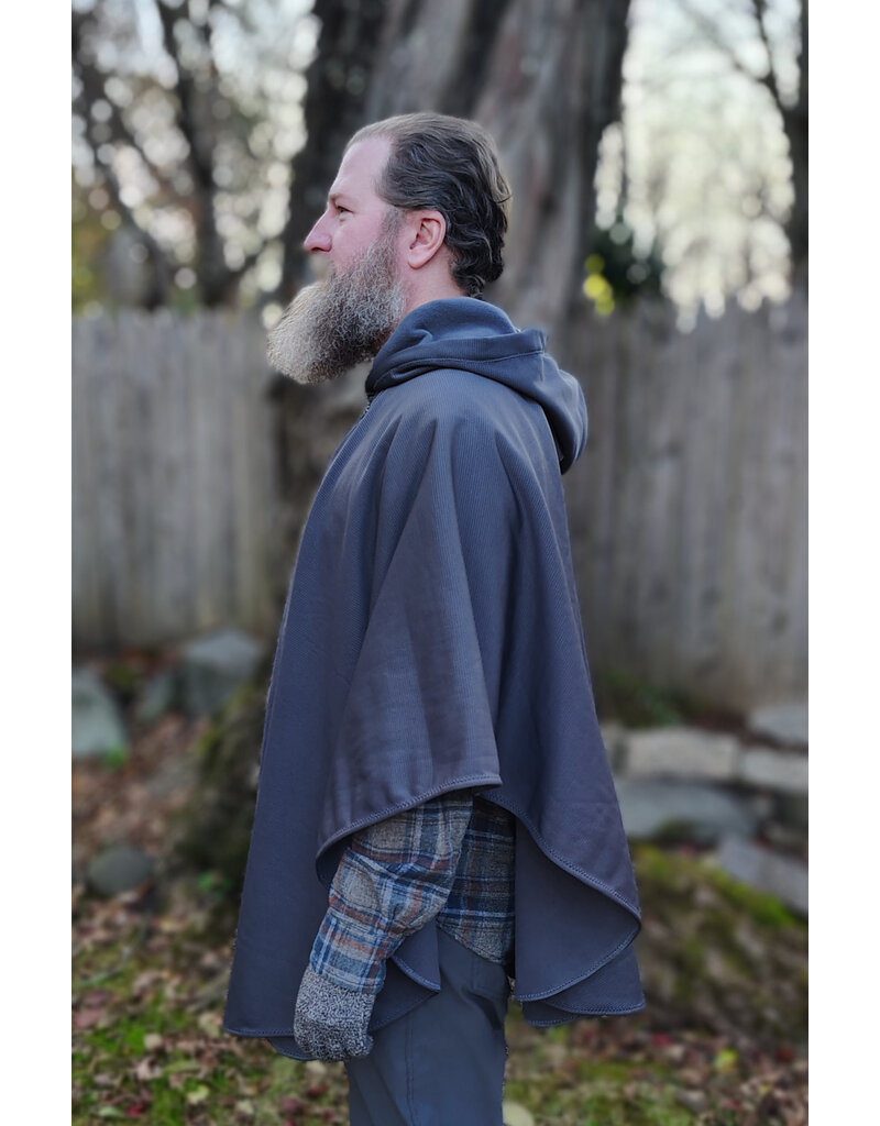 Cloakmakers.com 5879-Washable Grey Hard Faced Fleece Cloak w/ Silver Tone Clasp