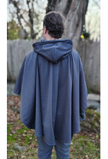 Cloakmakers.com 5879-Washable Grey Hard Faced Fleece Cloak w/ Silver Tone Clasp