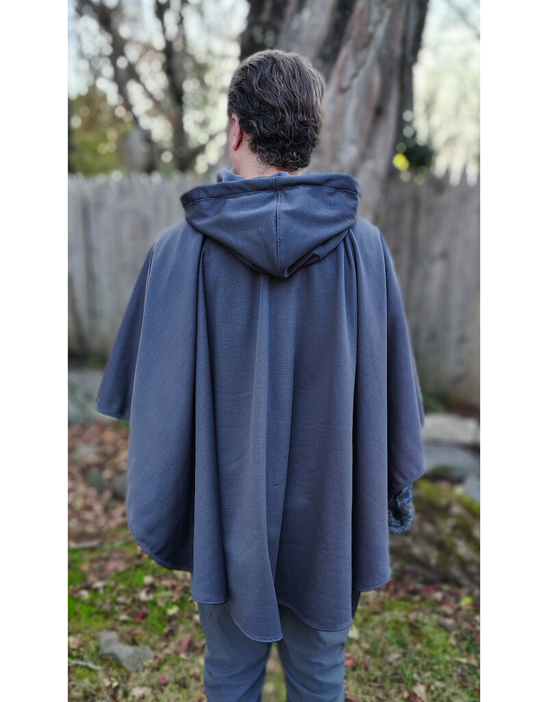 Cloakmakers.com 5879-Washable Grey Hard Faced Fleece Cloak w/ Silver Tone Clasp