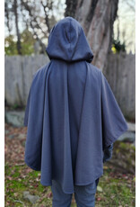 Cloakmakers.com 5879-Washable Grey Hard Faced Fleece Cloak w/ Silver Tone Clasp