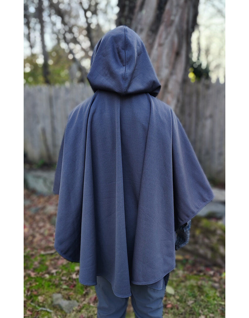 Cloakmakers.com 5879-Washable Grey Hard Faced Fleece Cloak w/ Silver Tone Clasp