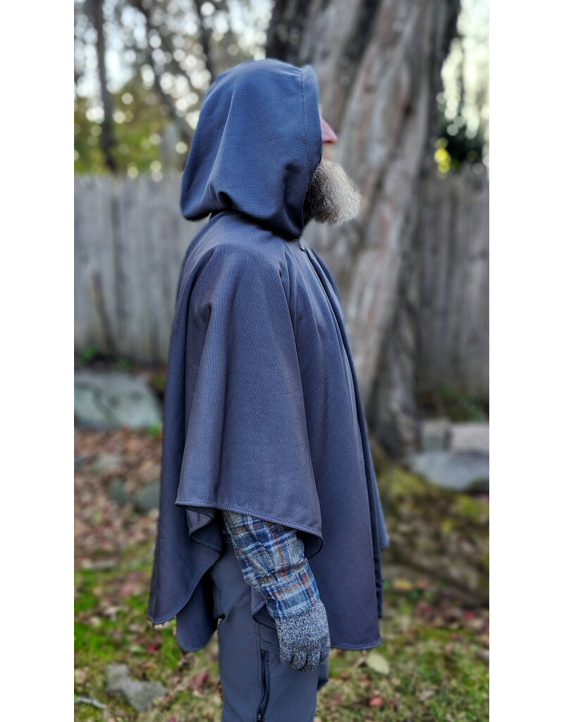 Cloakmakers.com 5879-Washable Grey Hard Faced Fleece Cloak w/ Silver Tone Clasp