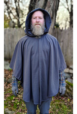 Cloakmakers.com 5879-Washable Grey Hard Faced Fleece Cloak w/ Silver Tone Clasp