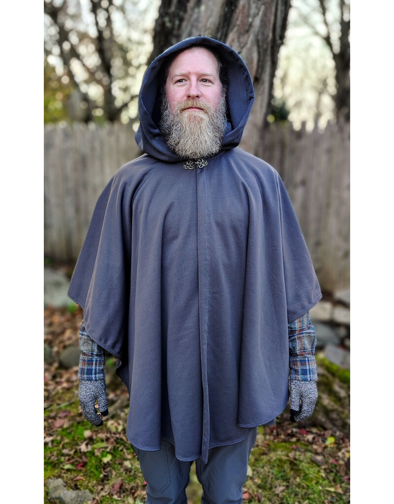 Cloakmakers.com 5879-Washable Grey Hard Faced Fleece Cloak w/ Silver Tone Clasp