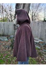 Cloakmakers.com 5880-Washable Brown Fleece Cloak w/ Antiqued Bronze Tone Clasp