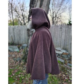 Cloakmakers.com 5880-Washable Brown Fleece Cloak w/ Antiqued Bronze Tone Clasp