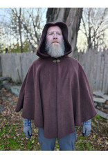 Cloakmakers.com 5880-Washable Brown Fleece Cloak w/ Antiqued Bronze Tone Clasp