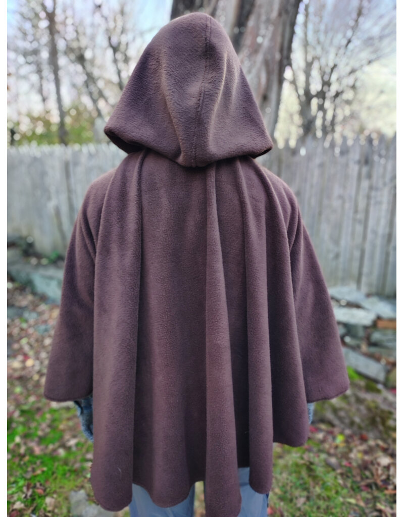 Cloakmakers.com 5880-Washable Brown Fleece Cloak w/ Antiqued Bronze Tone Clasp