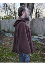 Cloakmakers.com 5880-Washable Brown Fleece Cloak w/ Antiqued Bronze Tone Clasp