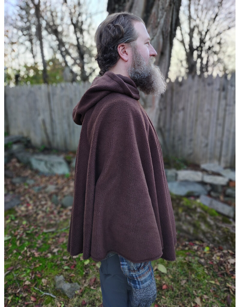 Cloakmakers.com 5880-Washable Brown Fleece Cloak w/ Antiqued Bronze Tone Clasp