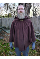Cloakmakers.com 5880-Washable Brown Fleece Cloak w/ Antiqued Bronze Tone Clasp