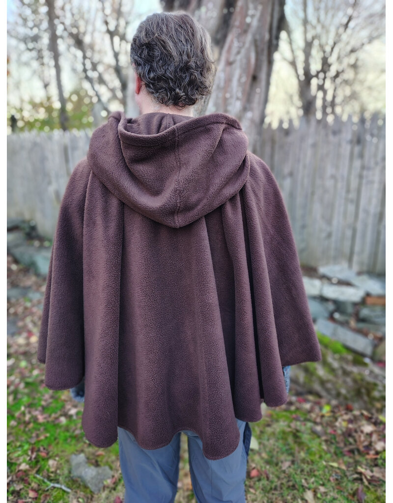 Cloakmakers.com 5880-Washable Brown Fleece Cloak w/ Antiqued Bronze Tone Clasp