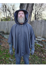 Cloakmakers.com 5881-Grey Fleece Water Resistant Cloak w/ Silver Tone Clasp