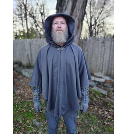 Cloakmakers.com 5881-Grey Fleece Water Resistant Cloak w/ Silver Tone Clasp