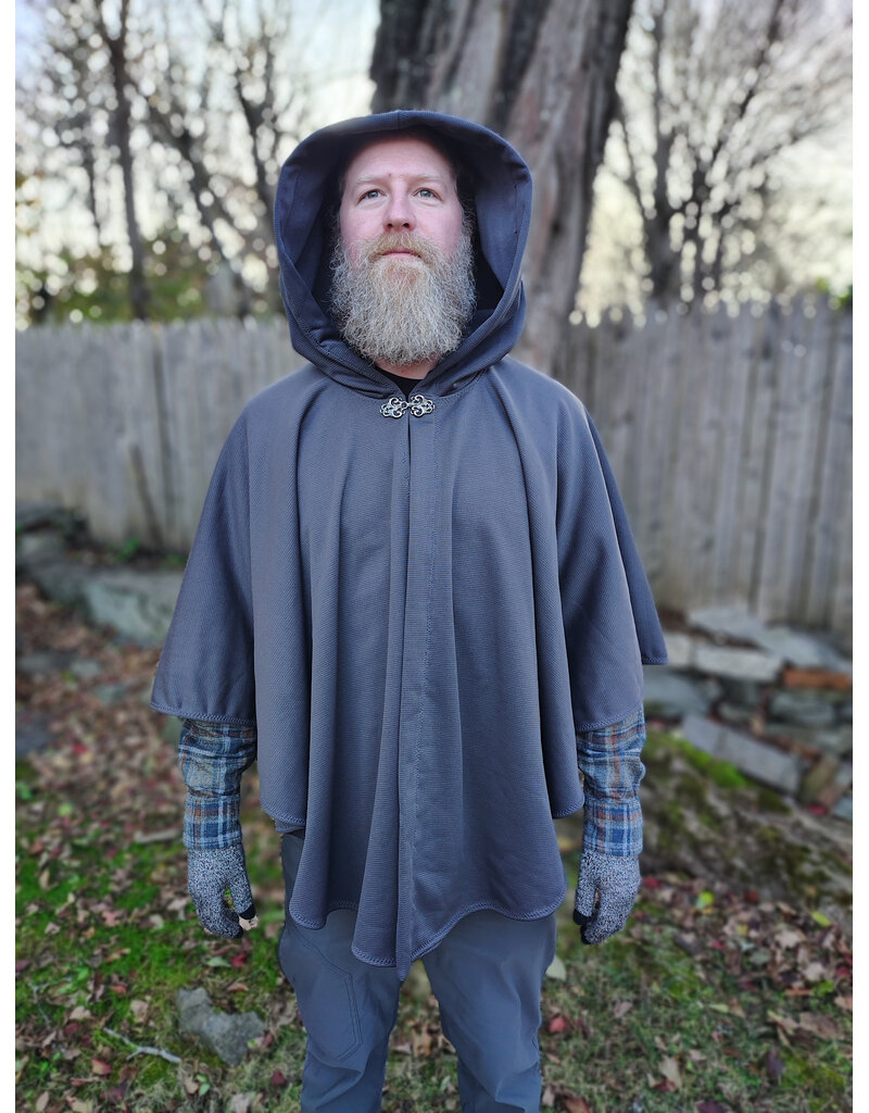 Cloakmakers.com 5881-Grey Fleece Water Resistant Cloak w/ Silver Tone Clasp