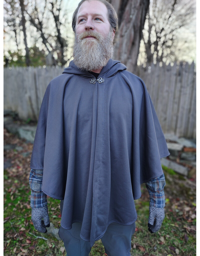 Cloakmakers.com 5881-Grey Fleece Water Resistant Cloak w/ Silver Tone Clasp