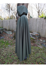 Cloakmakers.com 5883-Washable Moss Green Raincloak w/ Black Fleece Interior & Antiqued Bronze Clasp
