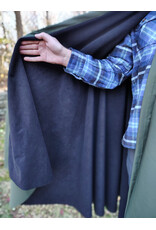Cloakmakers.com 5883-Washable Moss Green Raincloak w/ Black Fleece Interior & Antiqued Bronze Clasp