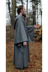Cloakmakers.com R573-Washable Grey Wool Blend Robe w/ Liripipe Hood & Drop Sleeves