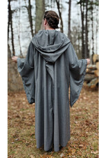 Cloakmakers.com R573-Washable Grey Wool Blend Robe w/ Liripipe Hood & Drop Sleeves