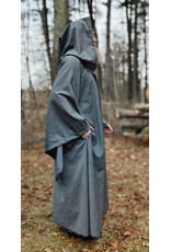 Cloakmakers.com R573-Washable Grey Wool Blend Robe w/ Liripipe Hood & Drop Sleeves