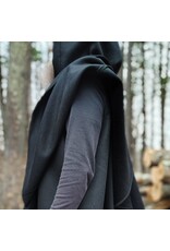 Cloakmakers.com 5887-Black Wool Blend Inverness Coat w/ Black Velvet Hood Lining