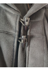 Cloakmakers.com 5887-Black Wool Blend Inverness Coat w/ Black Velvet Hood Lining