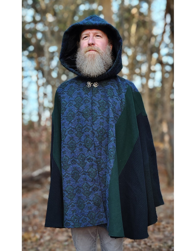 Cloakmakers.com 5888-Washable Multi-Color Wool Blend Cloak w/ Celtic Snakes Clasp
