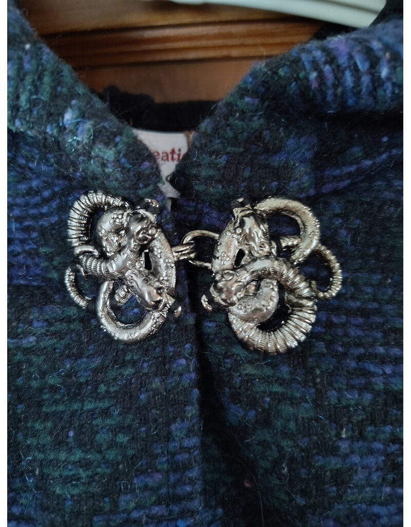 Cloakmakers.com 5888-Washable Multi-Color Wool Blend Cloak w/ Celtic Snakes Clasp