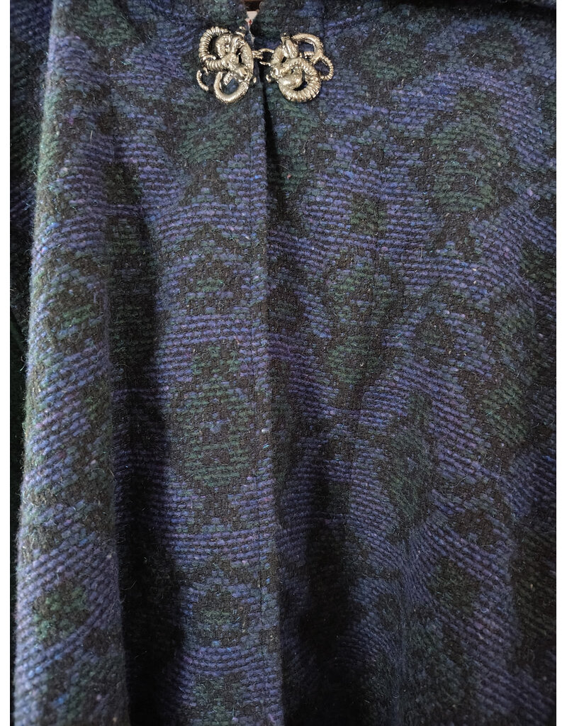Cloakmakers.com 5888-Washable Multi-Color Wool Blend Cloak w/ Celtic Snakes Clasp