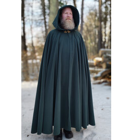 Cloakmakers.com 5891-Washable Green Fleece Cloak w/ Triple Medallion Clasp