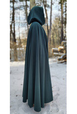 Cloakmakers.com 5891-Washable Green Fleece Cloak w/ Triple Medallion Clasp