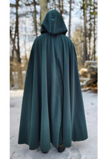 Cloakmakers.com 5891-Washable Green Fleece Cloak w/ Triple Medallion Clasp