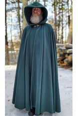 Cloakmakers.com 5891-Washable Green Fleece Cloak w/ Triple Medallion Clasp
