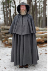 Cloakmakers.com 5895-Heathered Grey Wool Blend Mantel Cloak w/ Battle Axes Clasp
