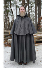 Cloakmakers.com 5895-Heathered Grey Wool Blend Mantel Cloak w/ Battle Axes Clasp