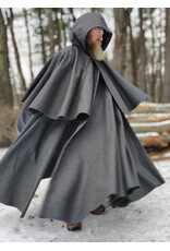 Cloakmakers.com 5895-Heathered Grey Wool Blend Mantel Cloak w/ Battle Axes Clasp