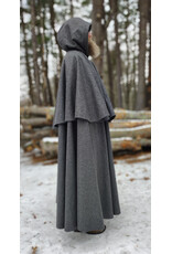Cloakmakers.com 5895-Heathered Grey Wool Blend Mantel Cloak w/ Battle Axes Clasp