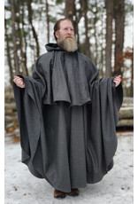 Cloakmakers.com 5895-Heathered Grey Wool Blend Mantel Cloak w/ Battle Axes Clasp