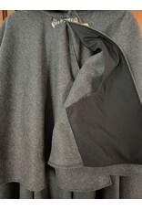 Cloakmakers.com 5895-Heathered Grey Wool Blend Mantel Cloak w/ Battle Axes Clasp