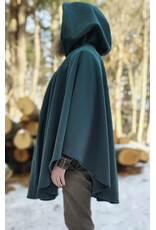 Cloakmakers.com 5897-Washable Green Fleece Ruana Cloak w/ Antique Bronze Tone Clasp