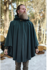 Cloakmakers.com 5897-Washable Green Fleece Ruana Cloak w/ Antique Bronze Tone Clasp