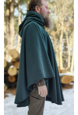 Cloakmakers.com 5897-Washable Green Fleece Ruana Cloak w/ Antique Bronze Tone Clasp